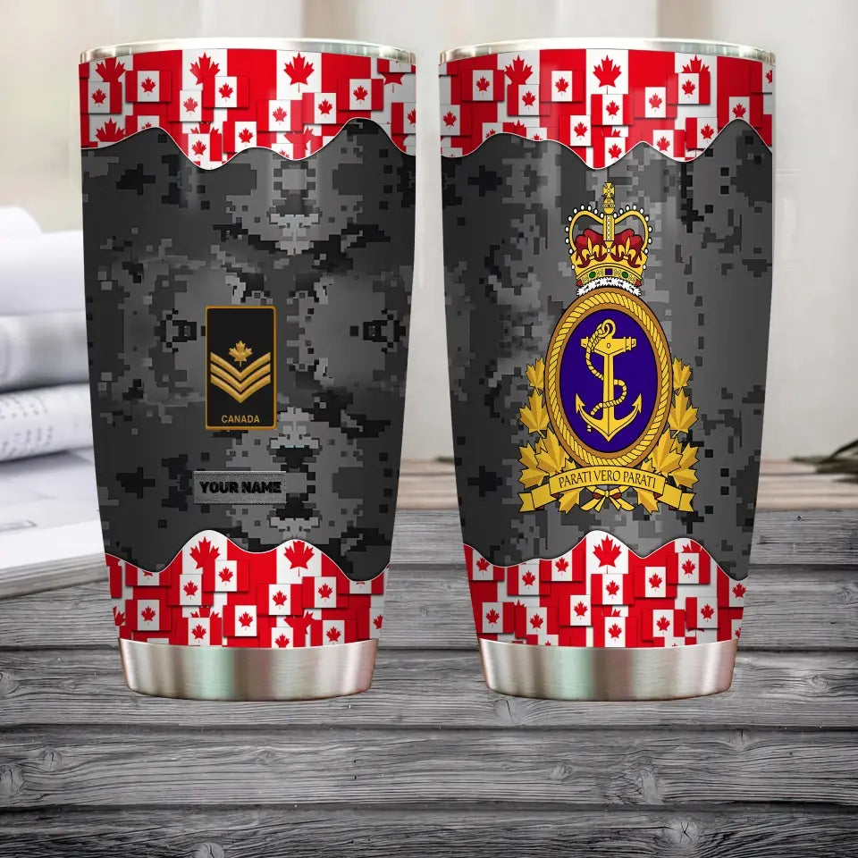 Personalized Canadian Veteran/ Soldier With Rank And Name Camo Tumbler All Over Printed 0502240011