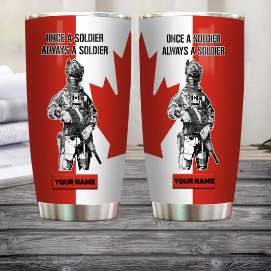 Personalized Canadian Veteran/ Soldier With Rank And Name Camo Tumbler All Over Printed 1804230002