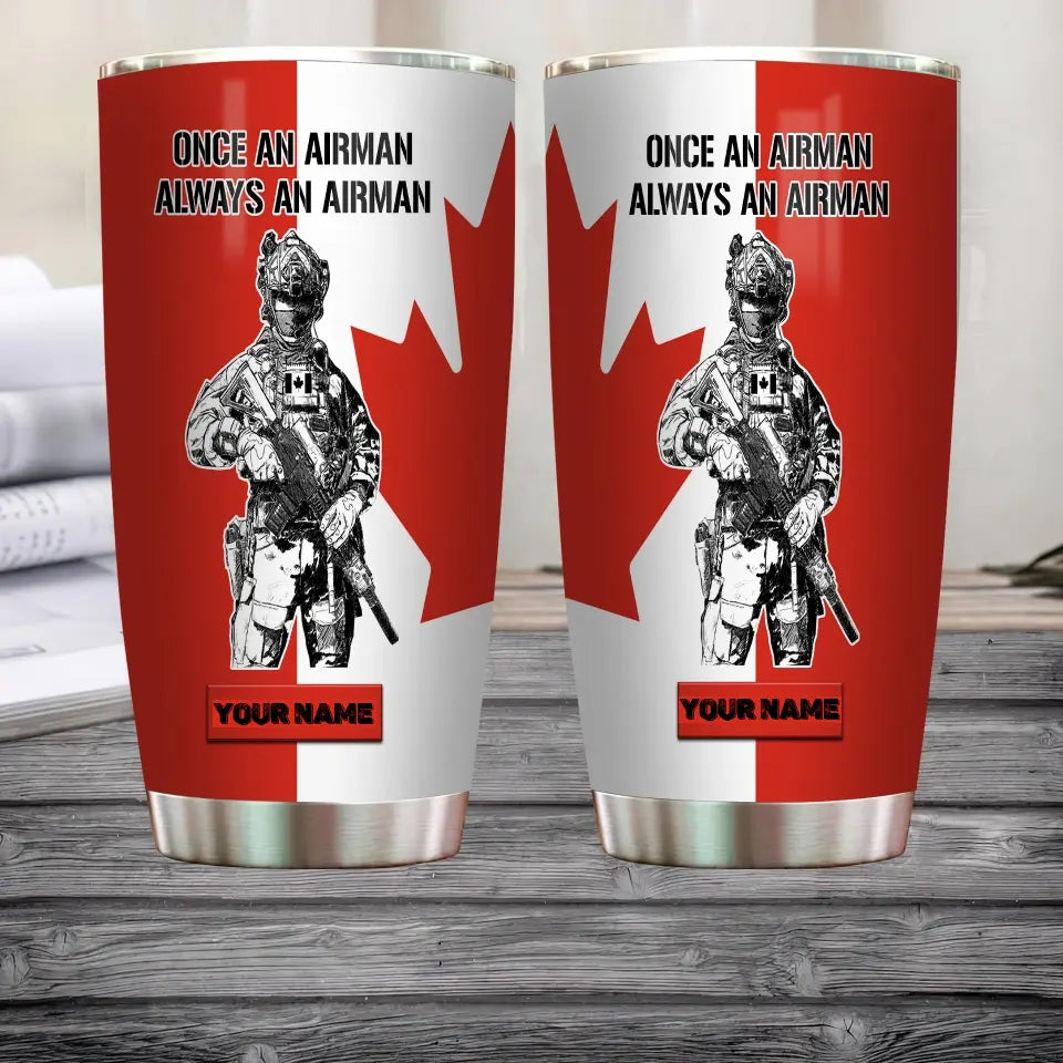 Personalized Canadian Veteran/ Soldier With Rank And Name Camo Tumbler All Over Printed 0502240012