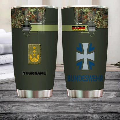 Personalized German Veteran/ Soldier With Rank And Name Camo Tumbler All Over Printed 1804230001