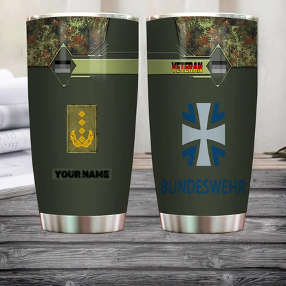 Personalized German Veteran/ Soldier With Rank And Name Camo Tumbler All Over Printed - 16817760