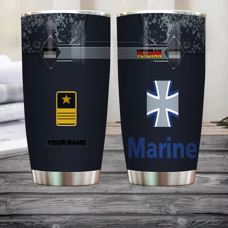 Personalized German Veteran/ Soldier With Rank And Name Camo Tumbler All Over Printed - 16817760
