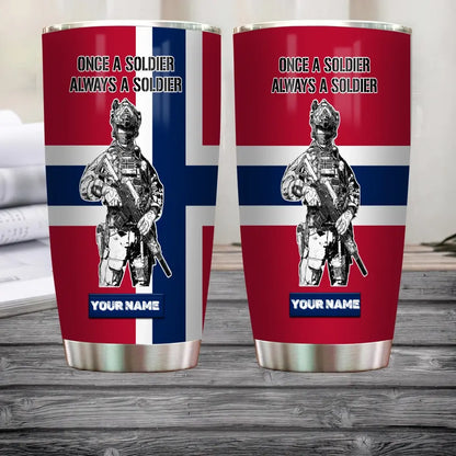 Personalized Norway Veteran/Soldier With Rank And Name Camo Tumbler All Over Printed - 1804230002