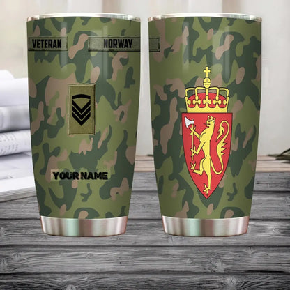 Personalized Norway Veteran/Soldier With Rank And Name Camo Tumbler All Over Printed - 1804230003
