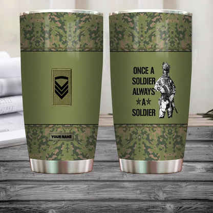 Personalized Norway Veteran/Soldier With Rank And Name Camo Tumbler All Over Printed - 1804230007