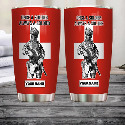 Personalized Swiss Veteran/Soldier With Rank And Name Camo Tumbler All Over Printed - 1681776001