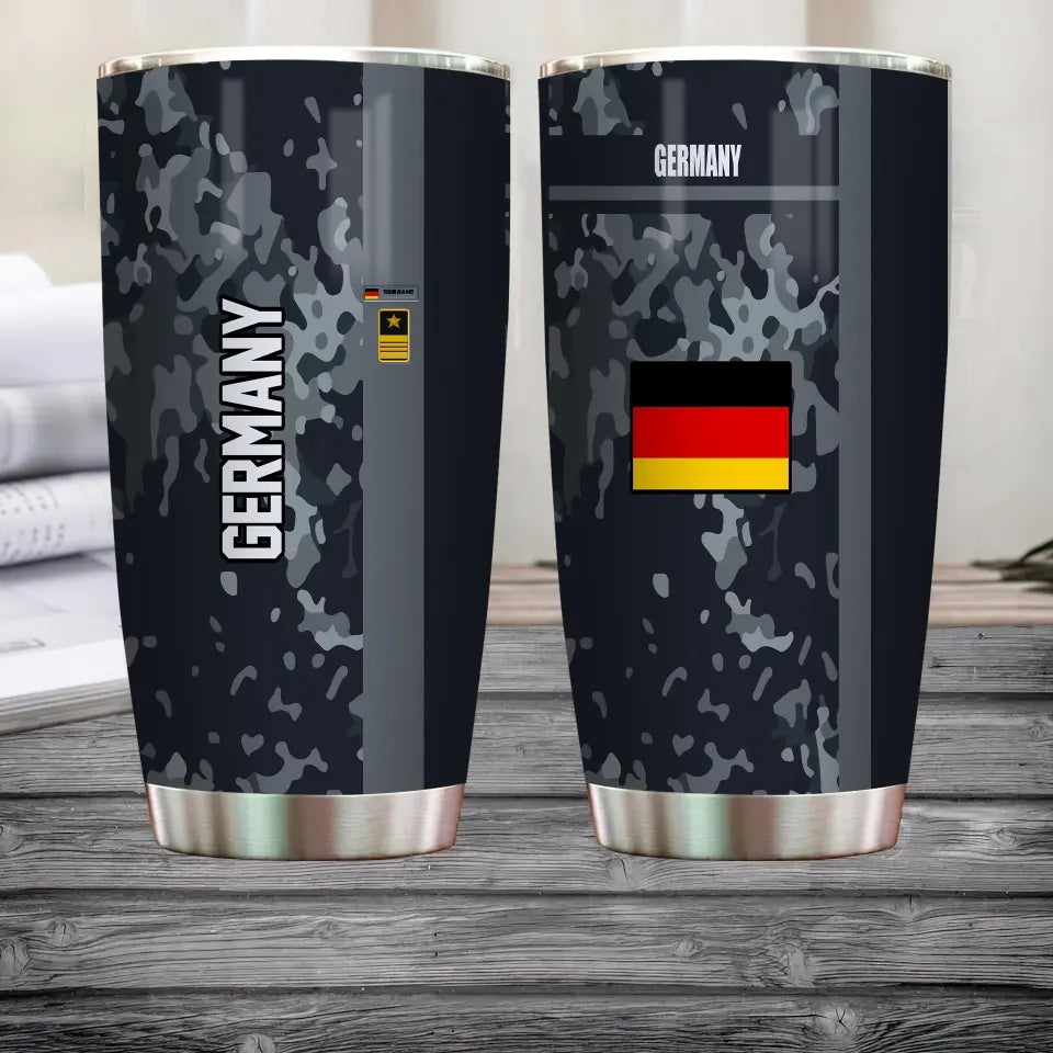 Personalized German Veteran/ Soldier With Rank And Name Camo Tumbler All Over Printed 1804230003