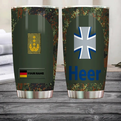 Personalized German Veteran/ Soldier With Rank And Name Camo Tumbler All Over Printed 1804230005