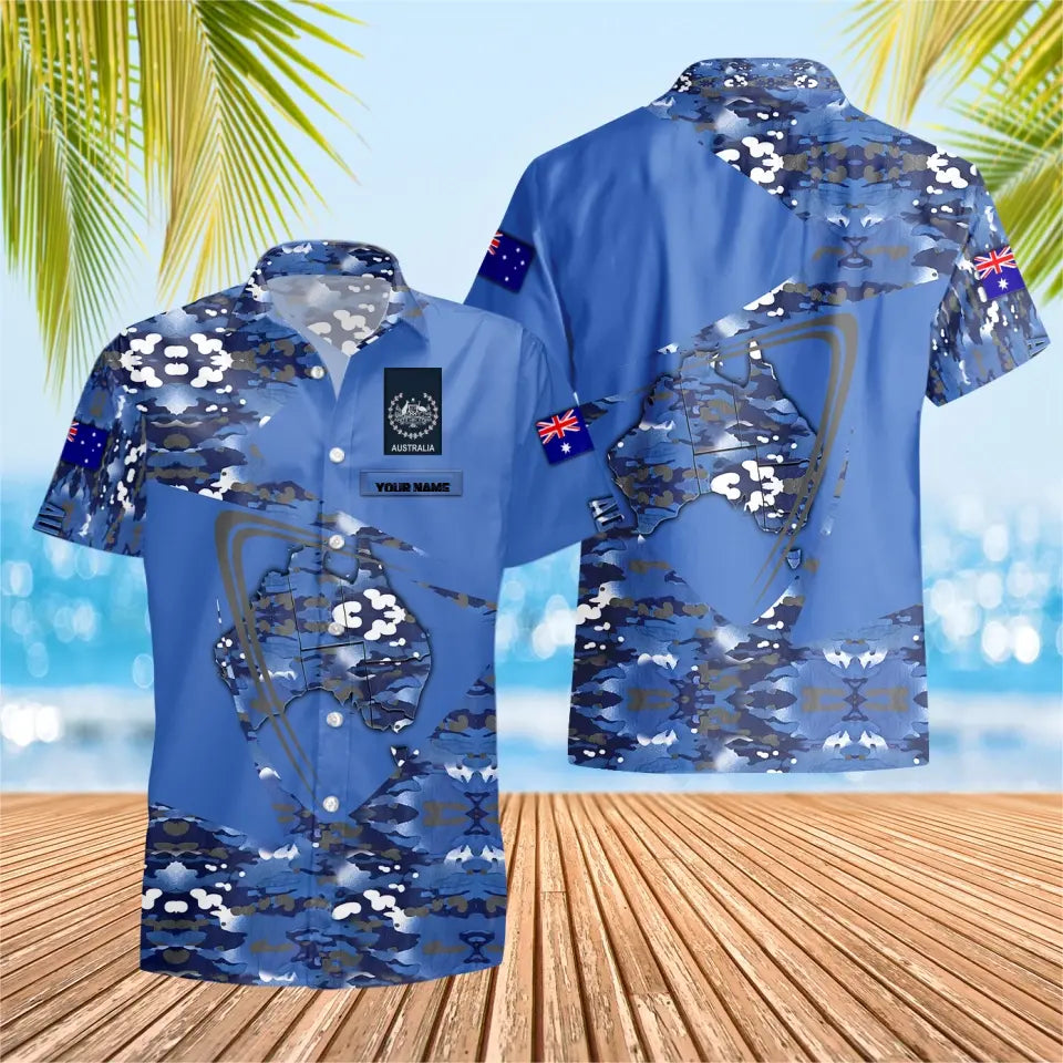 Personalized Australian Solider/ Veteran Camo With Name And Rank Hawaii Shirt 3D Printed - 0604230005
