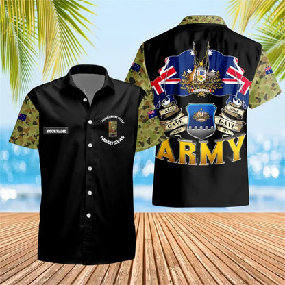 Personalized Australian Solider/ Veteran Camo With Name And Rank Hawaii Shirt 3D Printed - 0604230008