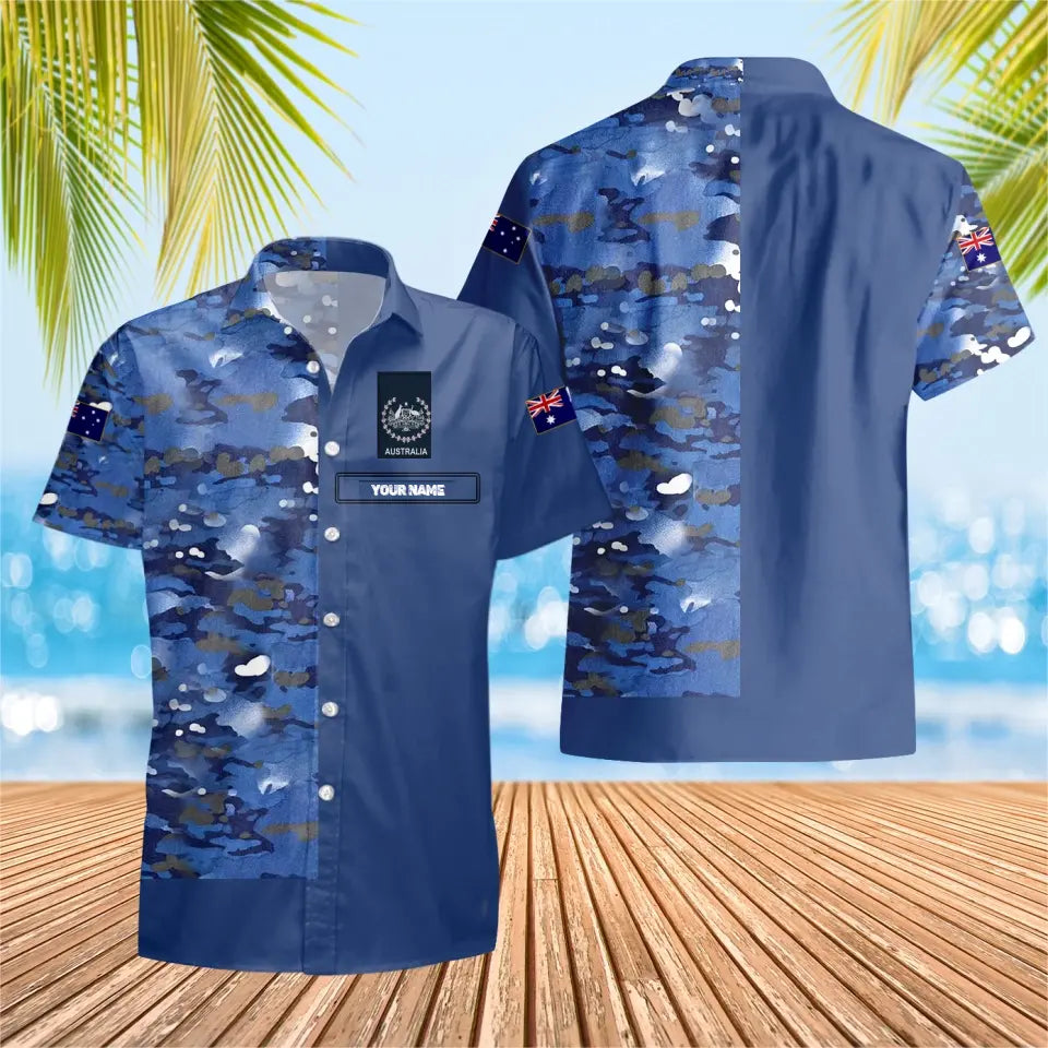 Personalized Australian Solider/ Veteran Camo With Name And Rank Hawaii Shirt 3D Printed - 0604230009