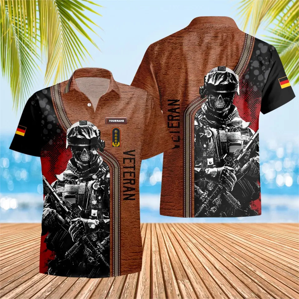 Personalized German Solider/ Veteran Camo With Name And Rank Hawaii Shirt 3D Printed - 16807392