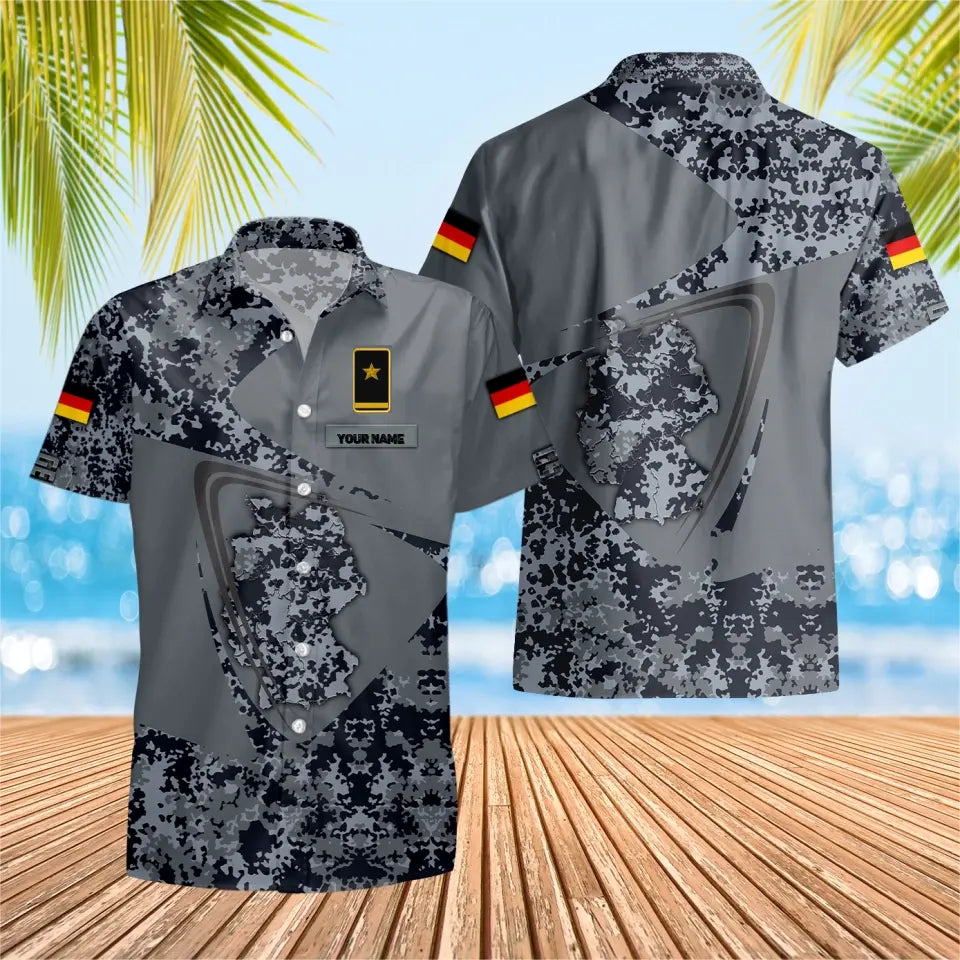 Personalized German Solider/ Veteran Camo With Name And Rank Hawaii Shirt 3D Printed - 1680739203