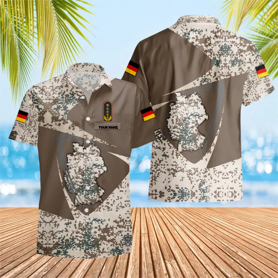Personalized German Solider/ Veteran Camo With Name And Rank Hawaii Shirt 3D Printed - 1680739203