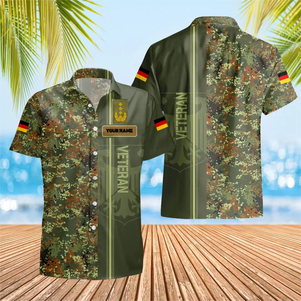 Personalized German Solider/ Veteran Camo With Name And Rank Hawaii Shirt 3D Printed - 1680739204
