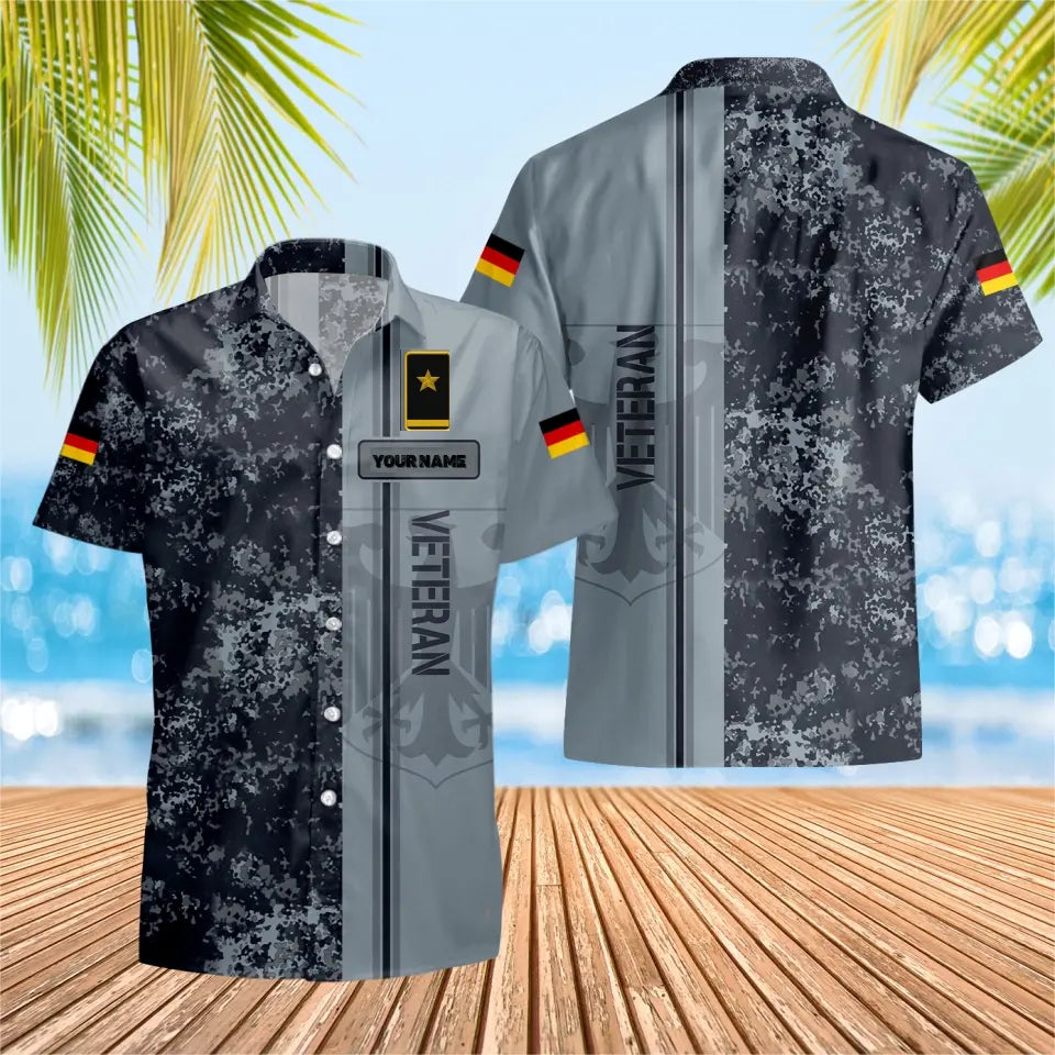 Personalized German Solider/ Veteran Camo With Name And Rank Hawaii Shirt 3D Printed - 0604230005
