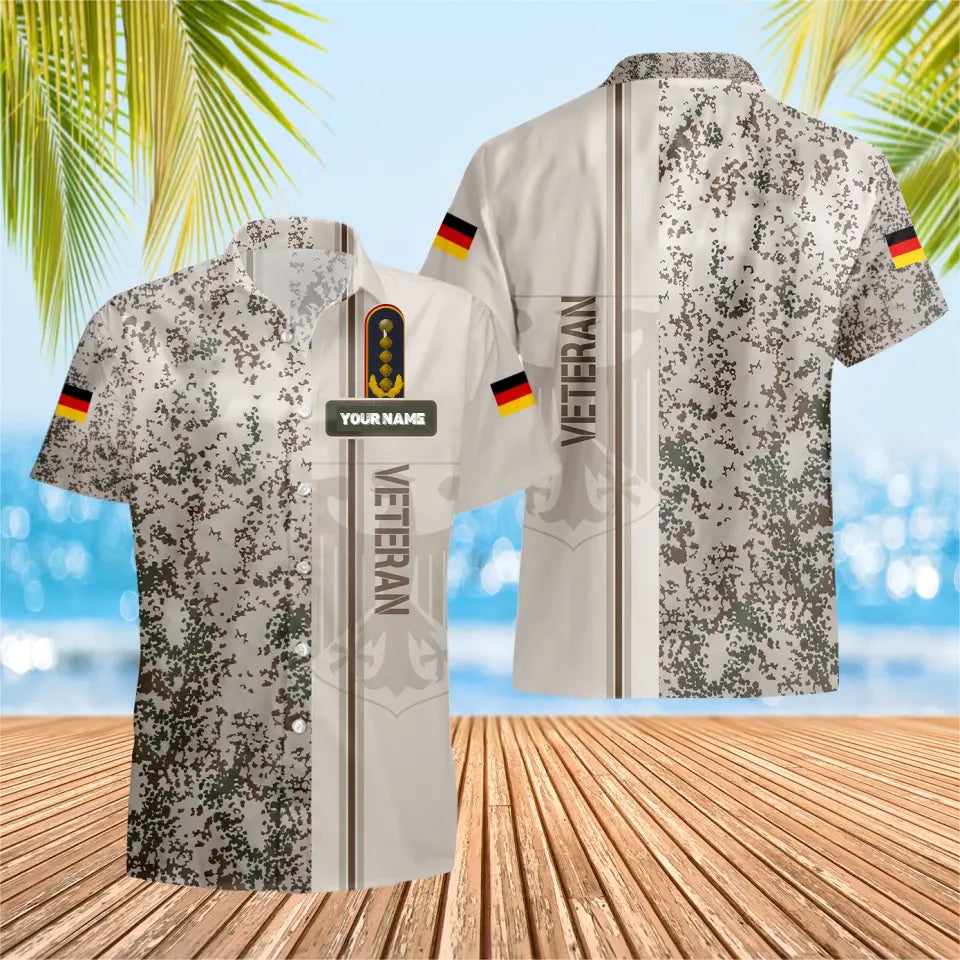 Personalized German Solider/ Veteran Camo With Name And Rank Hawaii Shirt 3D Printed - 1680739204