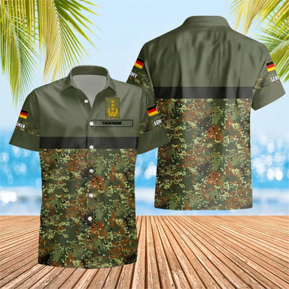 Personalized German Solider/ Veteran Camo With Name And Rank Hawaii Shirt 3D Printed - 0604230008