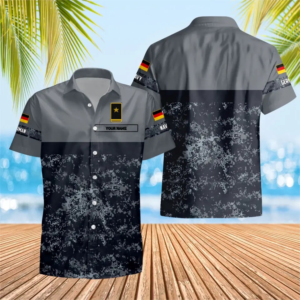 Personalized German Solider/ Veteran Camo With Name And Rank Hawaii Shirt 3D Printed - 0604230008