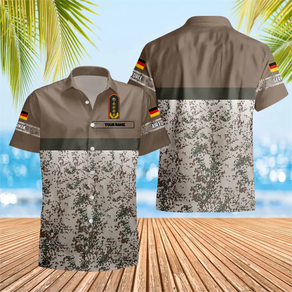 Personalized German Solider/ Veteran Camo With Name And Rank Hawaii Shirt 3D Printed - 1680739207