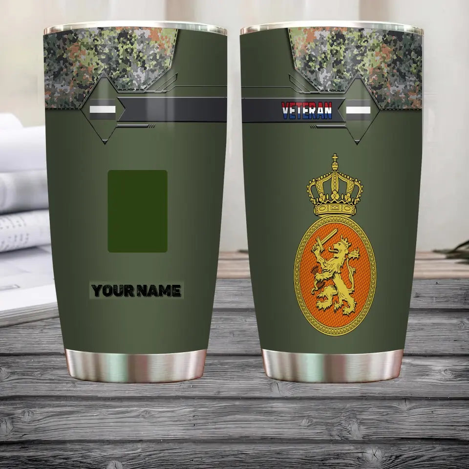 Personalized Netherlandish Veteran/Soldier With Rank And Name Camo Tumbler All Over Printed - 17179776
