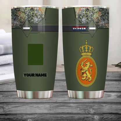 Personalized Netherlandish Veteran/Soldier With Rank And Name Camo Tumbler All Over Printed - 17179776