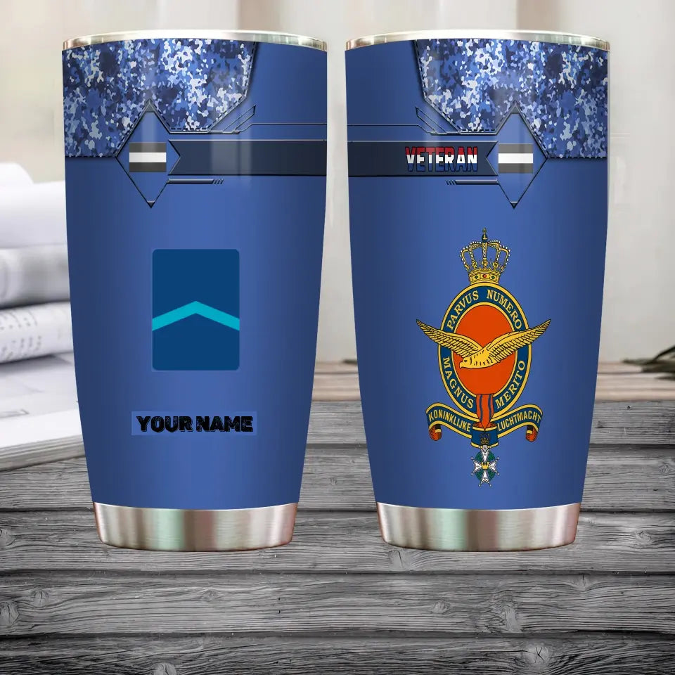 Personalized Netherlandish Veteran/Soldier With Rank And Name Camo Tumbler All Over Printed - 17179776