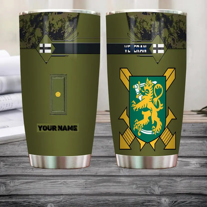 Personalized Finnish Veteran/Soldier With Rank And Name Camo Tumbler All Over Printed - 3004230001