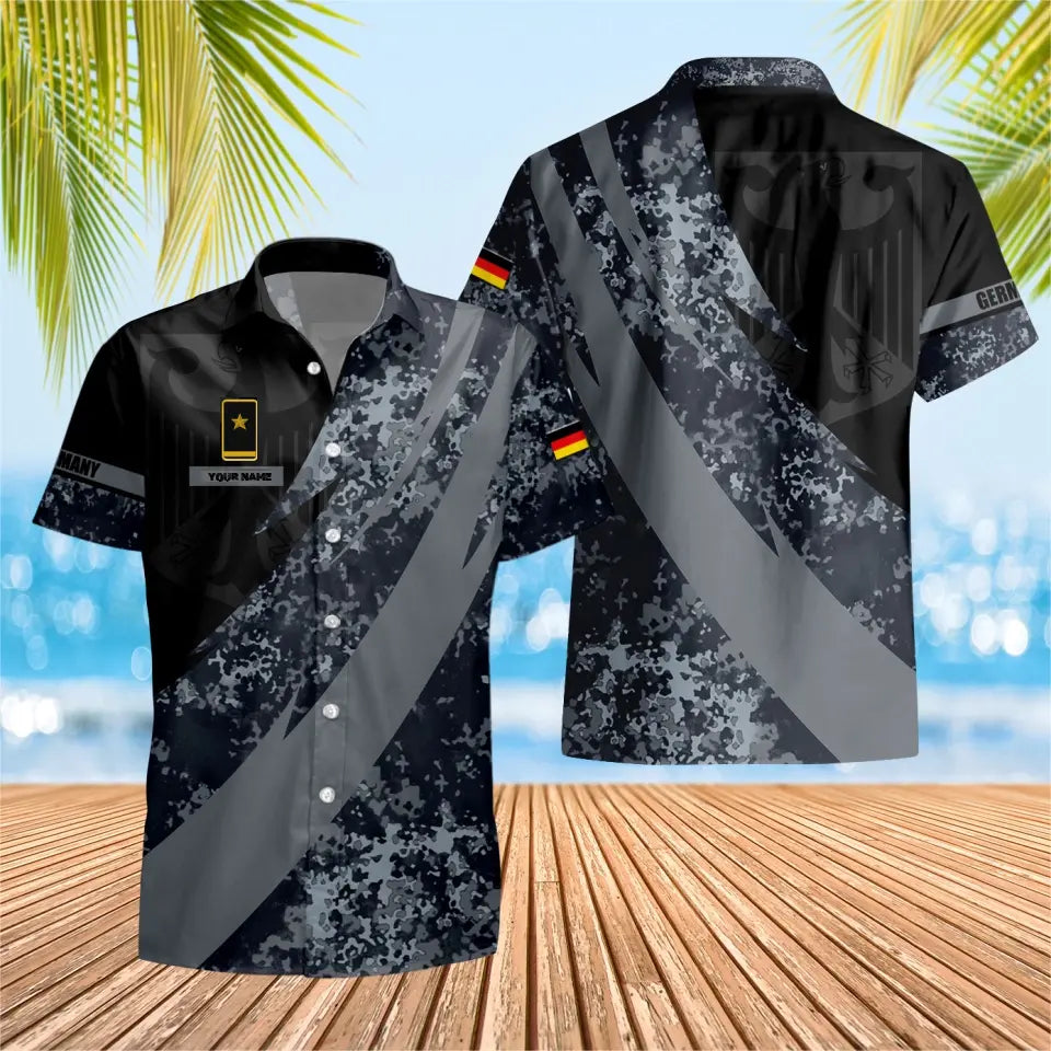 Personalized German Solider/ Veteran Camo With Name And Rank Hawaii Shirt 3D Printed - 3004230002