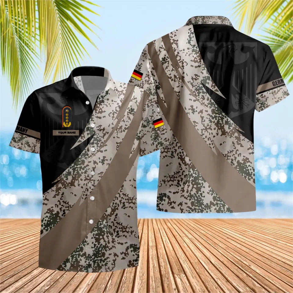 Personalized German Solider/ Veteran Camo With Name And Rank Hawaii Shirt 3D Printed - 1682812801