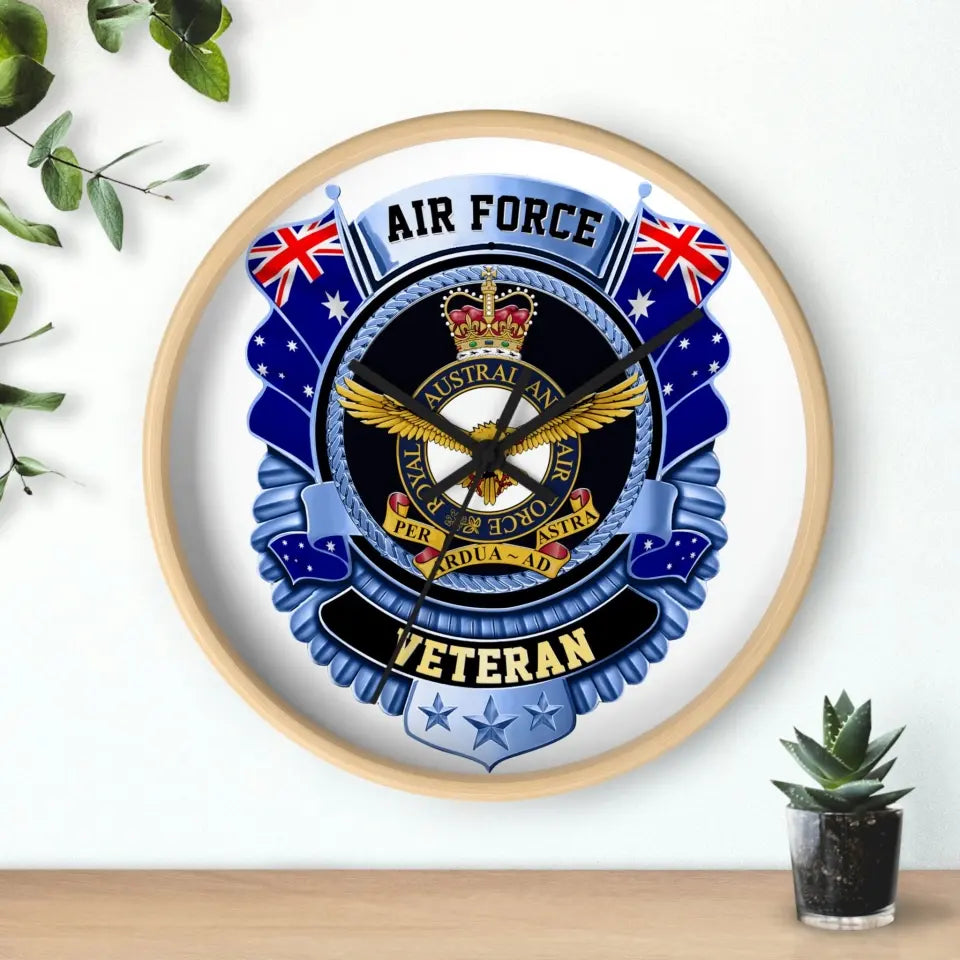 Personalized Rank Australian Soldier/Veterans Camo Wooden Clock - 0102240008