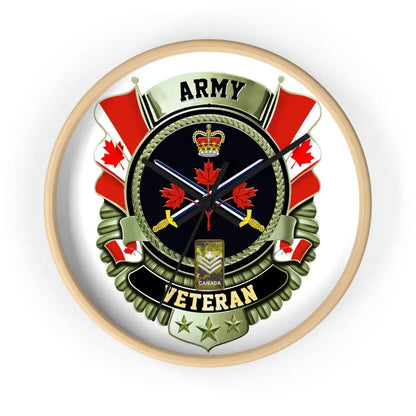 Personalized Rank Canadian Soldier/Veterans Camo Wooden Clock - 0102240011
