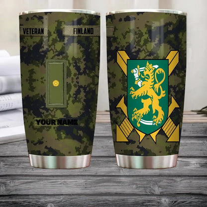 Personalized Finnish Veteran/Soldier With Rank And Name Camo Tumbler All Over Printed - 3004230002