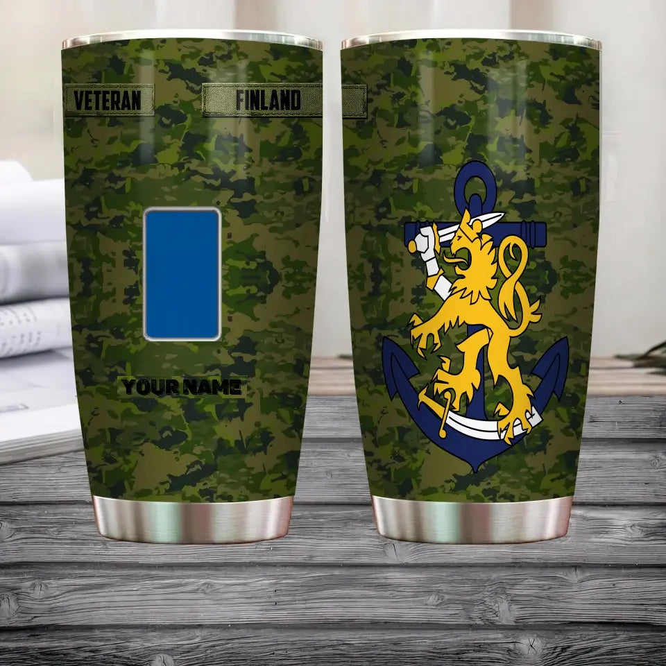 Personalized Finnish Veteran/Soldier With Rank And Name Camo Tumbler All Over Printed - 1682812801
