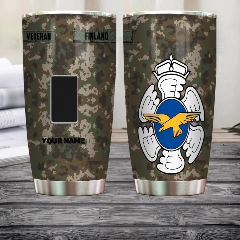 Personalized Finnish Veteran/Soldier With Rank And Name Camo Tumbler All Over Printed - 1682812801