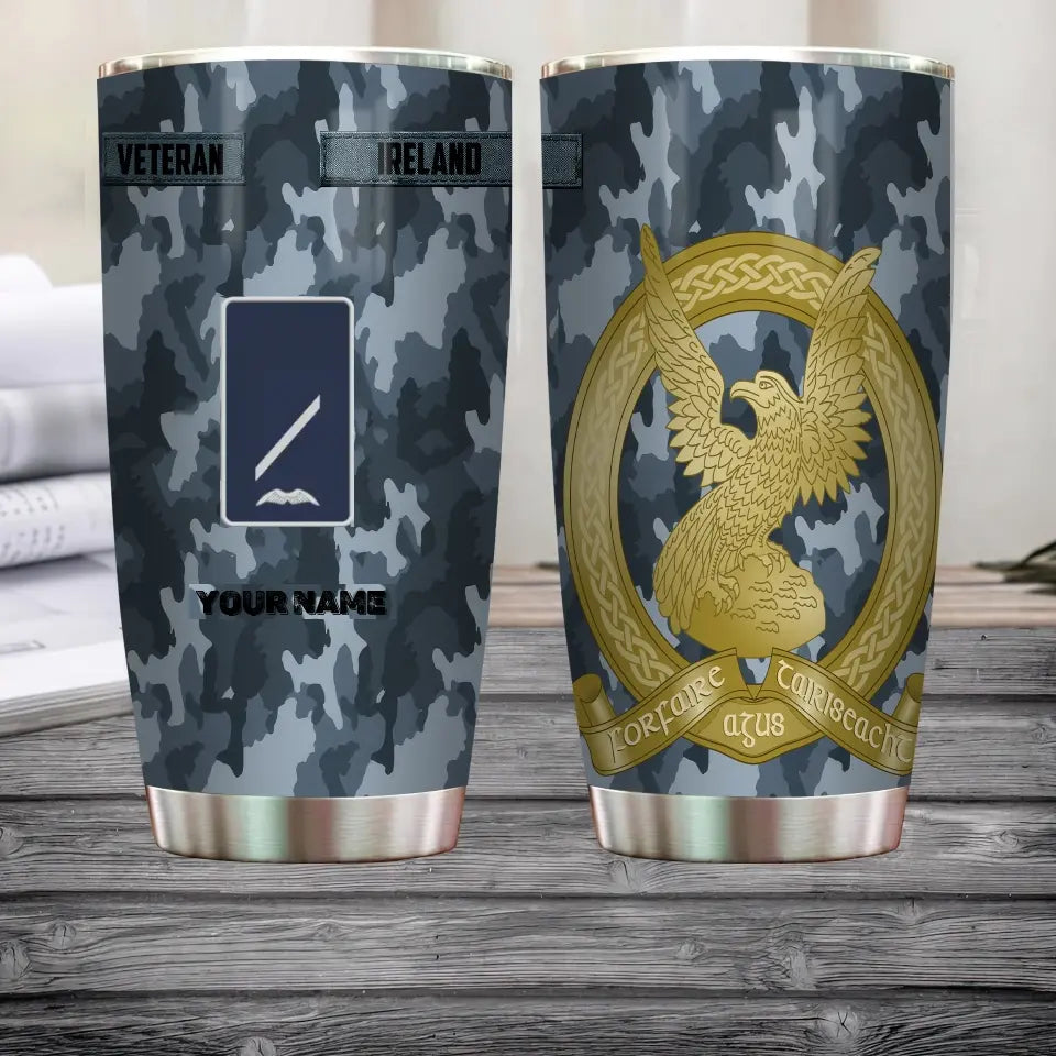 Personalized Irish Veteran/Soldier With Rank And Name Camo Tumbler All Over Printed - 3004230002
