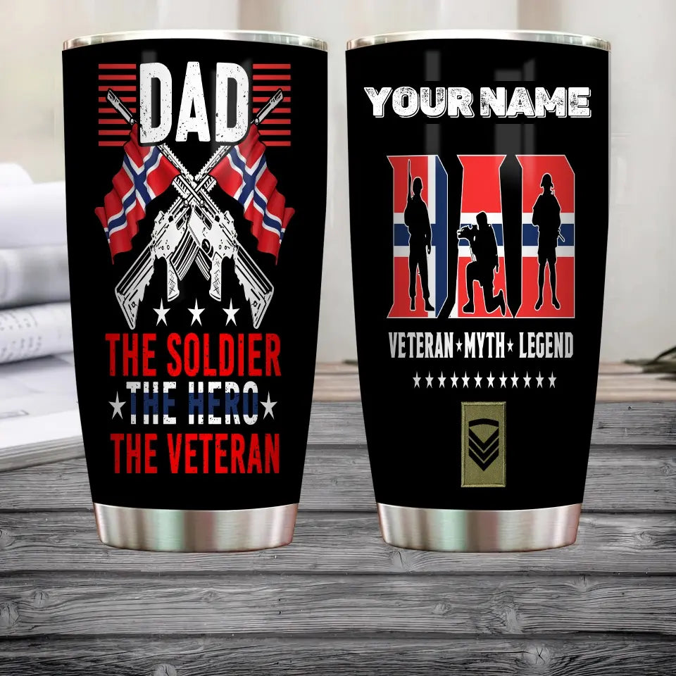 Personalized Norway Veteran/Soldier With Rank And Name Camo Tumbler All Over Printed - 1804230008