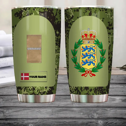 Personalized Danish Veteran/Soldier With Rank And Name Camo Tumbler All Over Printed - 1682812802