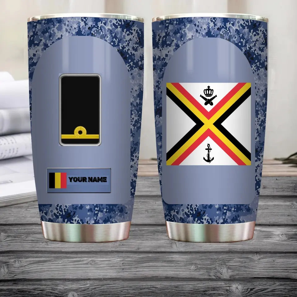 Personalized Belgian Veteran/Soldier With Rank And Name Camo Tumbler All Over Printed - 1682812802