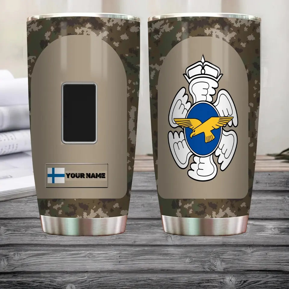 Personalized Finnish Veteran/Soldier With Rank And Name Camo Tumbler All Over Printed - 1682812802