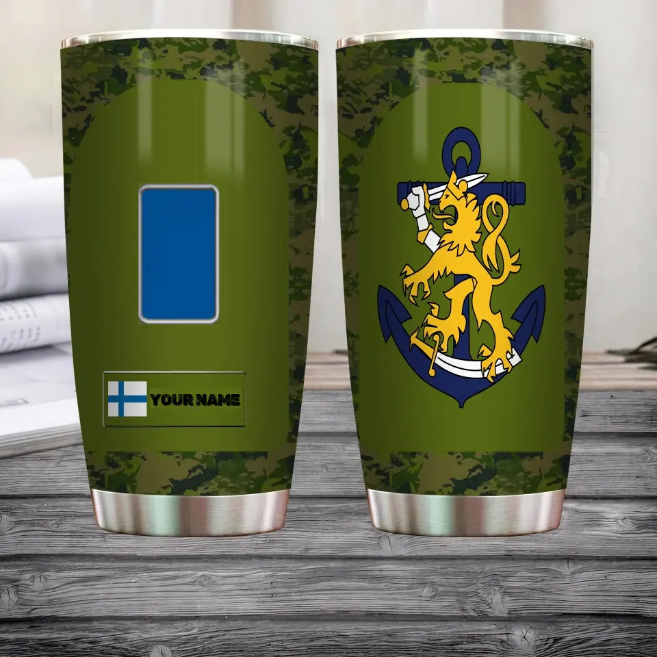 Personalized Finnish Veteran/Soldier With Rank And Name Camo Tumbler All Over Printed - 3004230003