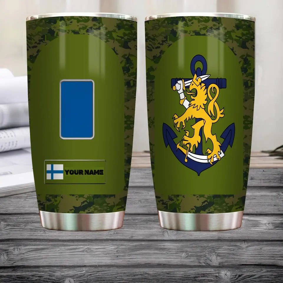 Personalized Finnish Veteran/Soldier With Rank And Name Camo Tumbler All Over Printed - 1682812802