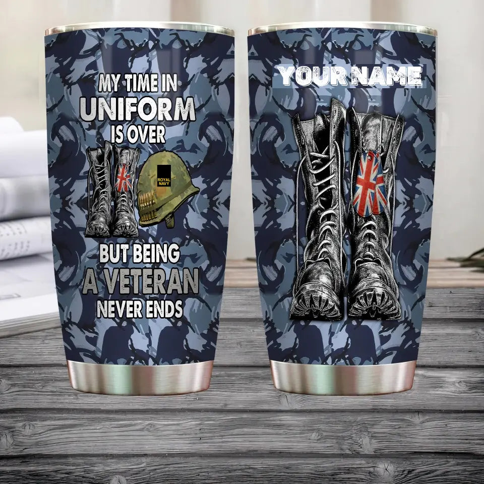 Personalized United Kingdom Veteran/ Soldier With Rank And Name Camo Tumbler All Over Printed - 1706832013
