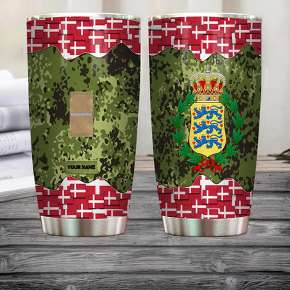 Personalized Danish Veteran/Soldier With Rank And Name Camo Tumbler All Over Printed - 1681776003