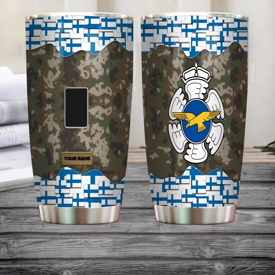 Personalized Finnish Veteran/Soldier With Rank And Name Camo Tumbler All Over Printed - 1682812803