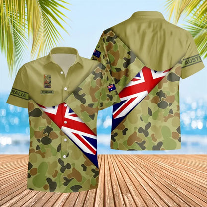 Personalized Australian Solider/ Veteran Camo With Name And Rank Hawaii Shirt 3D Printed - 0805230003