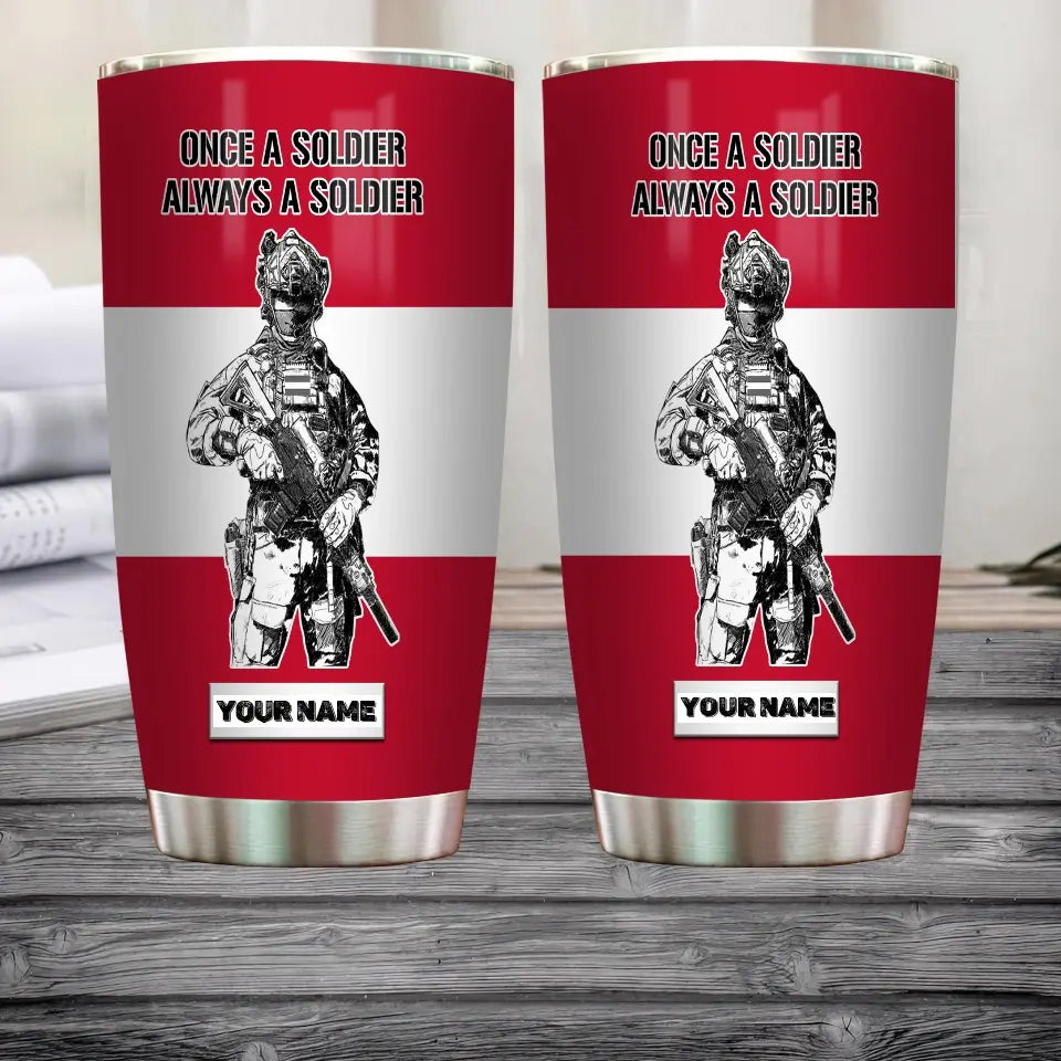 Personalized Austrian Veteran/Soldier With Name Camo Tumbler All Over Printed - 0805230002