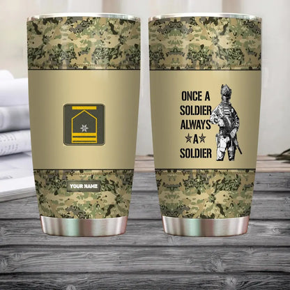 Personalized Austrian Veteran/Soldier With Rank And Name Camo Tumbler All Over Printed - 0805230004