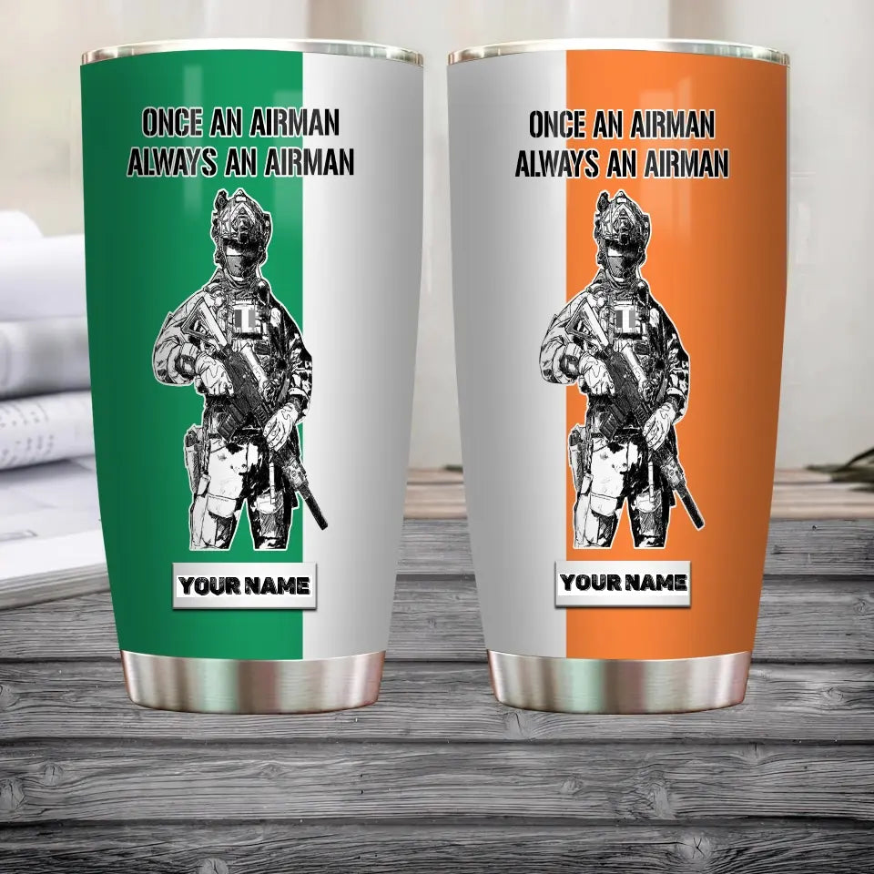 Personalized Irish Veteran/Soldier With Name Camo Tumbler All Over Printed - 1683504001