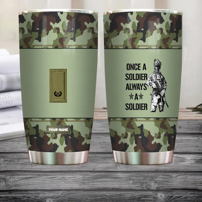 Personalized Irish Veteran/Soldier With Rank And Name Camo Tumbler All Over Printed - 1683504003